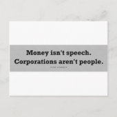 MoneySpeechCorpPerson Briefkaart (Voorkant)