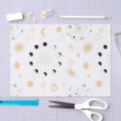 Monfases planeten rond goud zwart wit tissuepapier (Craft)