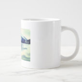 Mongmonogram van de moderne Waterverf marineblauw Grote Koffiekop (Rechts)