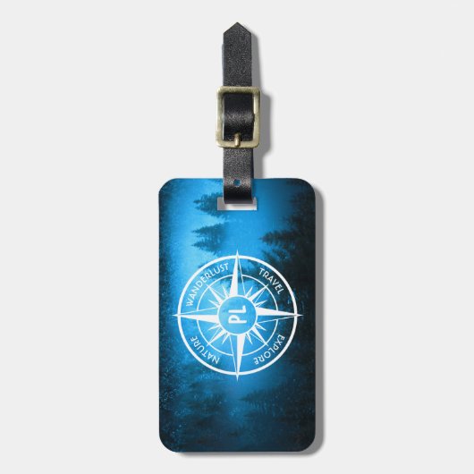 Mongmonogram van het embleem van de Compass-ster i Bagagelabel (Voorkant verticaal)