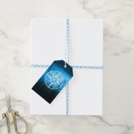 Mongmonogram van het embleem van de Compass-ster i Cadeaulabel