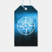 Mongmonogram van het embleem van de Compass-ster i Cadeaulabel (Achterkant)