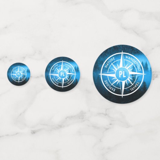 Mongmonogram van het embleem van de Compass-ster i Confetti (Voorkanten)