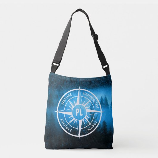 Mongmonogram van het embleem van de Compass-ster i Crossbody Tas (Voorkant)