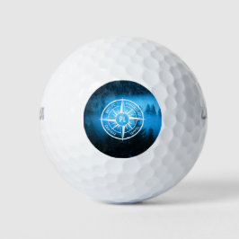 Mongmonogram van het embleem van de Compass-ster i Golfballen