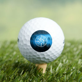 Mongmonogram van het embleem van de Compass-ster i Golfballen