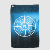 Mongmonogram van het embleem van de Compass-ster i Golfhanddoek (Voorkant)