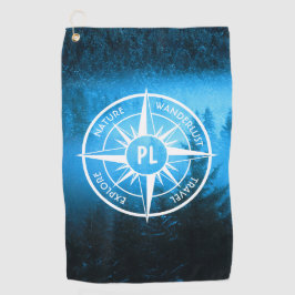 Mongmonogram van het embleem van de Compass-ster i Golfhanddoek