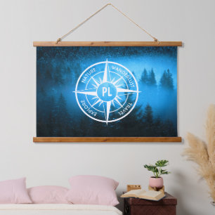 Mongmonogram van het embleem van de Compass-ster i Hangend Wandkleed