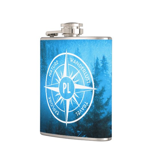 Mongmonogram van het embleem van de Compass-ster i Heupfles (Links)