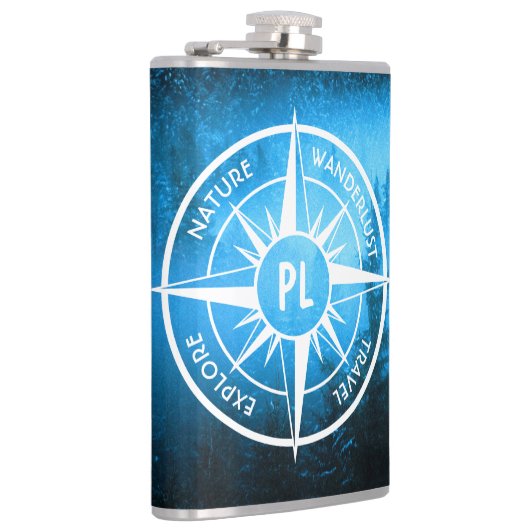 Mongmonogram van het embleem van de Compass-ster i Heupfles (Rechts)