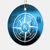 Mongmonogram van het embleem van de Compass-ster i Keramisch Ornament (Links)