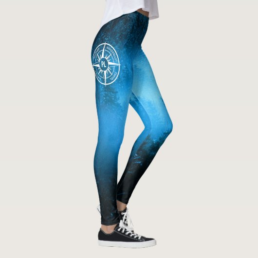 Mongmonogram van het embleem van de Compass-ster i Leggings (Rechts)