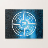 Mongmonogram van het embleem van de Compass-ster i Legpuzzel (Horizontaal)