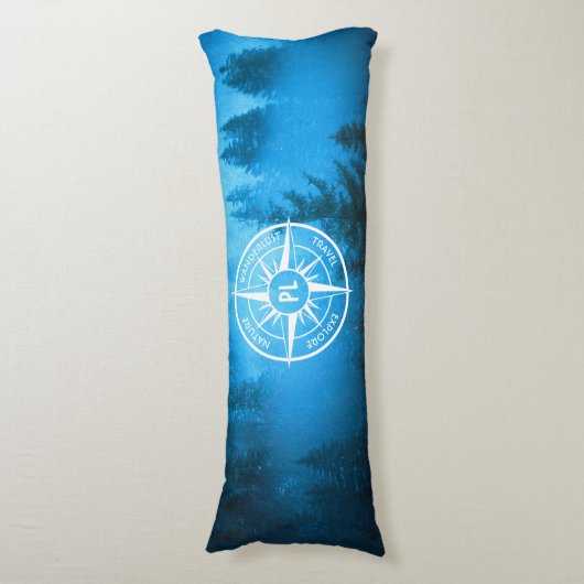 Mongmonogram van het embleem van de Compass-ster i Lichaamskussen (Voorkant Verticaal)