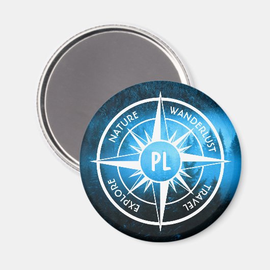 Mongmonogram van het embleem van de Compass-ster i Magneet (Voorkant / Achterkant)