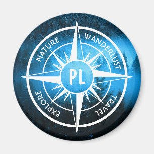 Mongmonogram van het embleem van de Compass-ster i Magneet