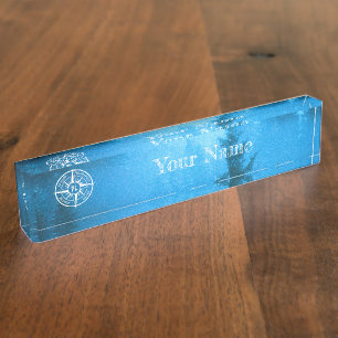 Mongmonogram van het embleem van de Compass-ster i Naambordje