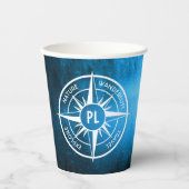 Mongmonogram van het embleem van de Compass-ster i Papieren Bekers (Voorkant)