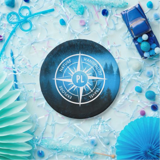 Mongmonogram van het embleem van de Compass-ster i Papieren Bordje (Feest)