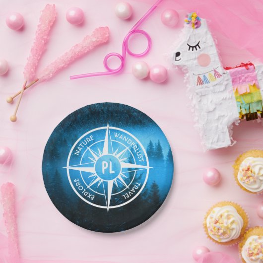 Mongmonogram van het embleem van de Compass-ster i Papieren Bordje (Feest)