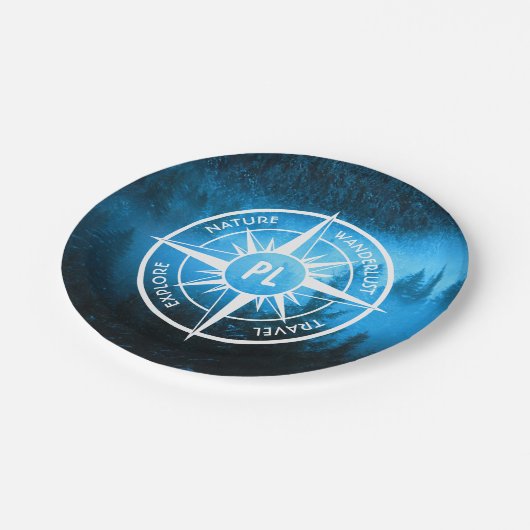 Mongmonogram van het embleem van de Compass-ster i Papieren Bordje (Gekanteld)