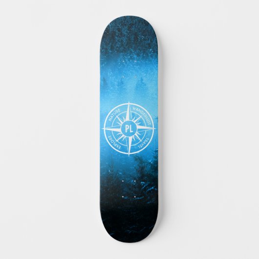 Mongmonogram van het embleem van de Compass-ster i Persoonlijk Skateboard (Voorkant)