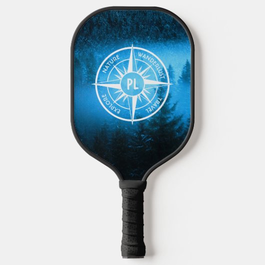 Mongmonogram van het embleem van de Compass-ster i Pickleball Paddle (Voorkant)