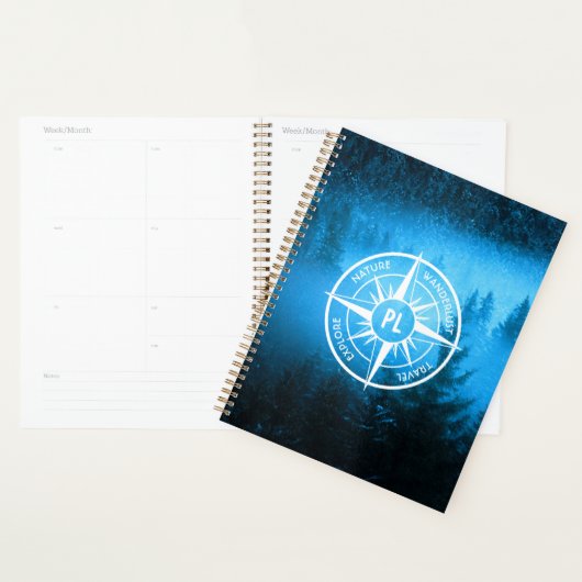 Mongmonogram van het embleem van de Compass-ster i Planner (Display)