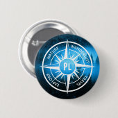 Mongmonogram van het embleem van de Compass-ster i Ronde Button 5,7 Cm (Voorkant /achterkant)
