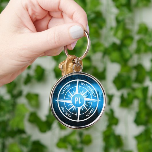 Mongmonogram van het embleem van de Compass-ster i Sleutelhanger (Hand)