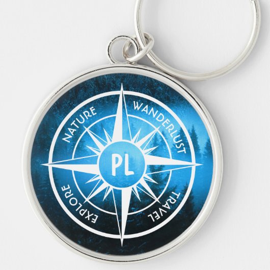 Mongmonogram van het embleem van de Compass-ster i Sleutelhanger (Voorkant)