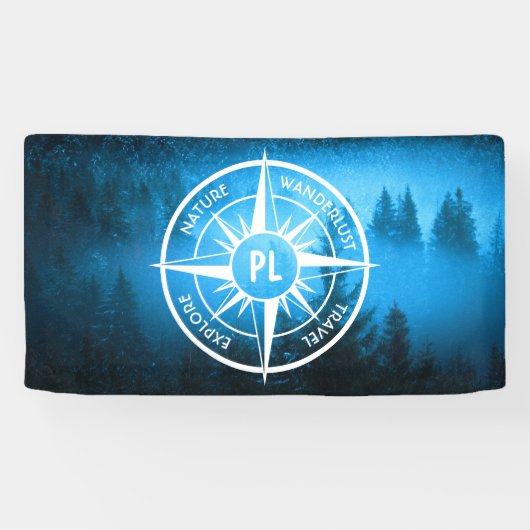 Mongmonogram van het embleem van de Compass-ster i Spandoek (Horizontaal)