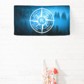 Mongmonogram van het embleem van de Compass-ster i Spandoek (Insitu)