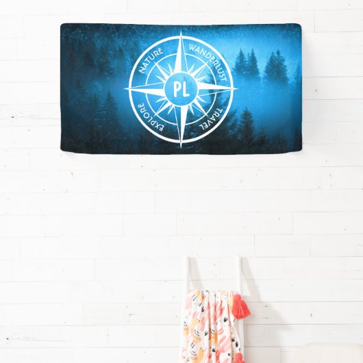 Mongmonogram van het embleem van de Compass-ster i Spandoek (Insitu)