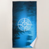 Mongmonogram van het embleem van de Compass-ster i Strandlaken (Voorkant)