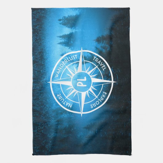 Mongmonogram van het embleem van de Compass-ster i Theedoek (Verticaal)