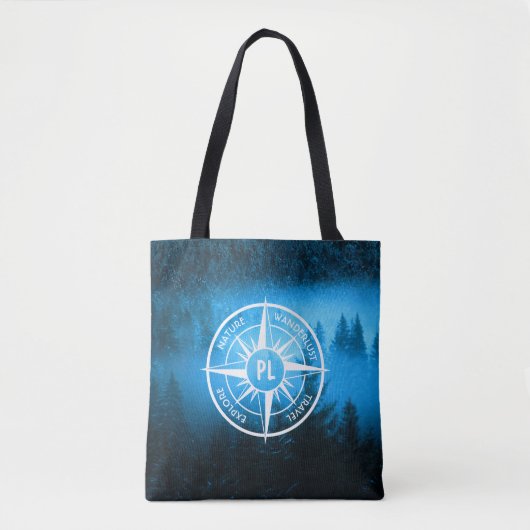 Mongmonogram van het embleem van de Compass-ster i Tote Bag (Voorkant)