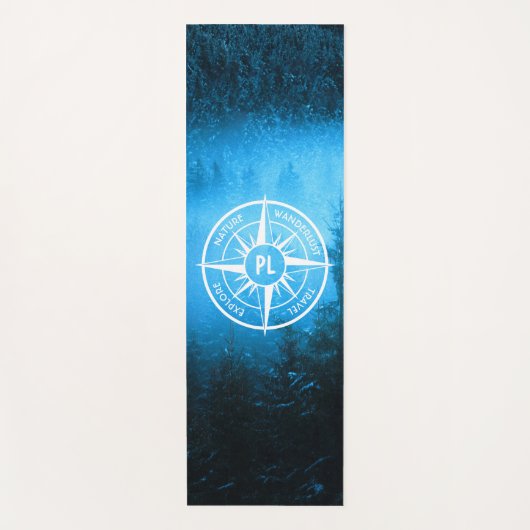 Mongmonogram van het embleem van de Compass-ster i Yogamat (Voorkant)