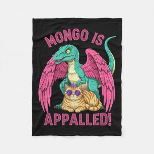 Mongo is ontzet Gaming Raptor Cat Grappig Retro Fleece Deken