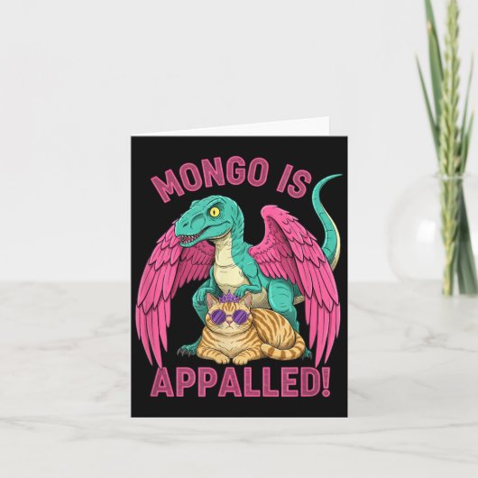Mongo is ontzet Gaming Raptor Cat Grappig Retro Kaart (Voorkant)
