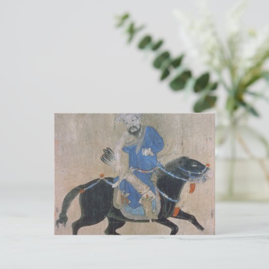 Mongol archer over horseback briefkaart (Staand voorkant)