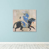 Mongol archer over horseback canvas afdruk (Insitu (Houten vloer))