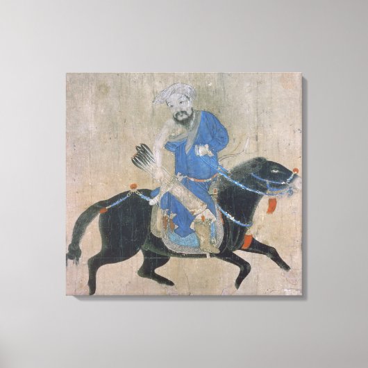 Mongol archer over horseback canvas afdruk (Voorkant)