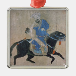 Mongol archer over horseback metalen ornament
