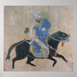 Mongol archer over horseback poster