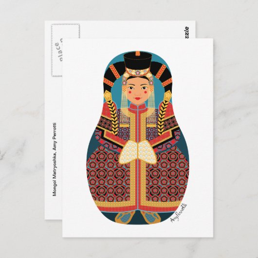 Mongol Matryoshka Briefkaart (Voorkant / Achterkant)