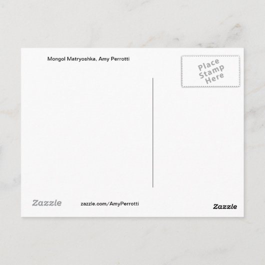 Mongol Matryoshka Briefkaart (Achterkant)