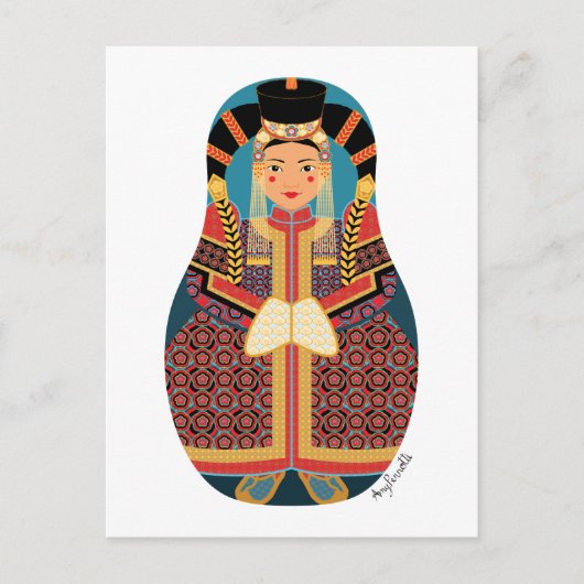 Mongol Matryoshka Briefkaart (Voorkant)