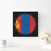 Mongol (Mongolian) flag Wall Clock Vierkante Klok (Huis)